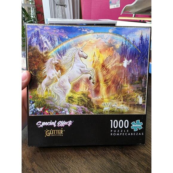 Puzzle by Special Effect, Glitter Edition, 1000 Pieces, Unicorn Sunset - Picture 1 of 14